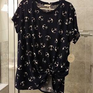 Hummingbird new with tags side knot anchor shirt